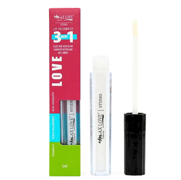 MAX LOVE GLOSS LIP VOLUMOSO 3 EM 1 300 INCOLOR 5ML
