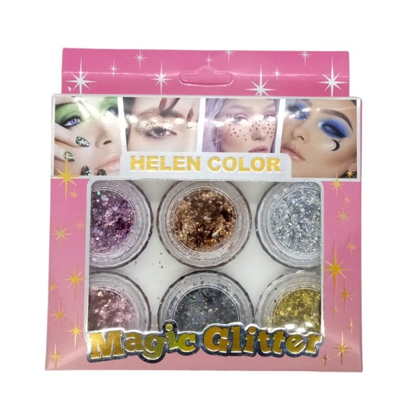 HELEN COLOR MAGIC GLITTER C/6 UNIDADES