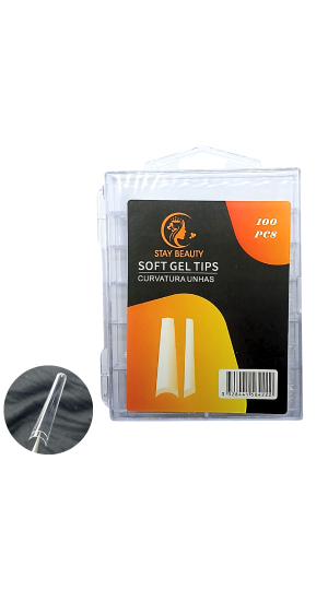 STAY BEAUTY SOFT GEL TIPS UNHA POSTIÇA COM 100 TRANSPARENTE